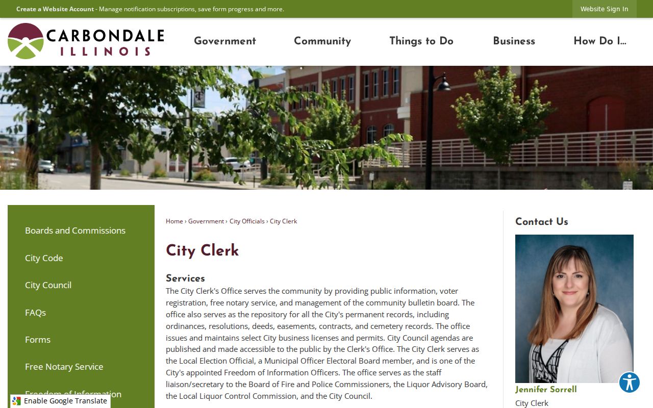 Carbondale city directory research through the City Clerk
