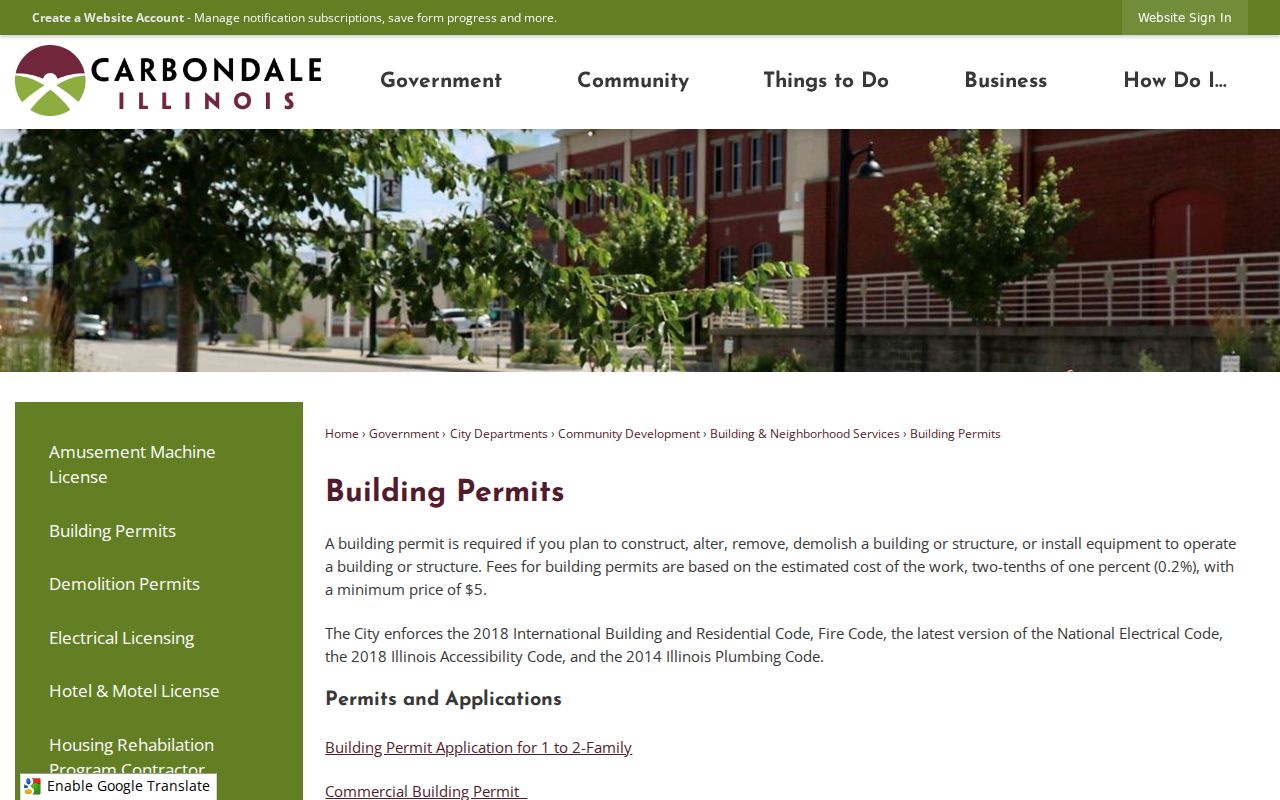 Carbondale city directory address research using building permits