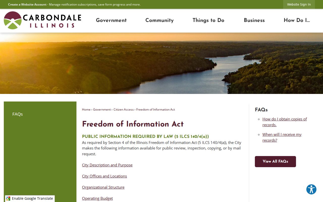 Carbondale public records access for the Carbondale residents directory