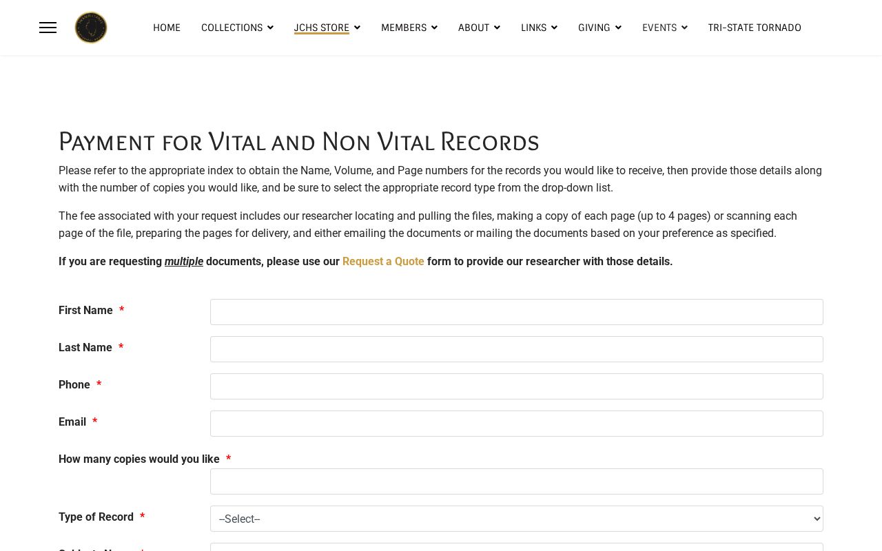 JCHS historical records order form for Carbondale research
