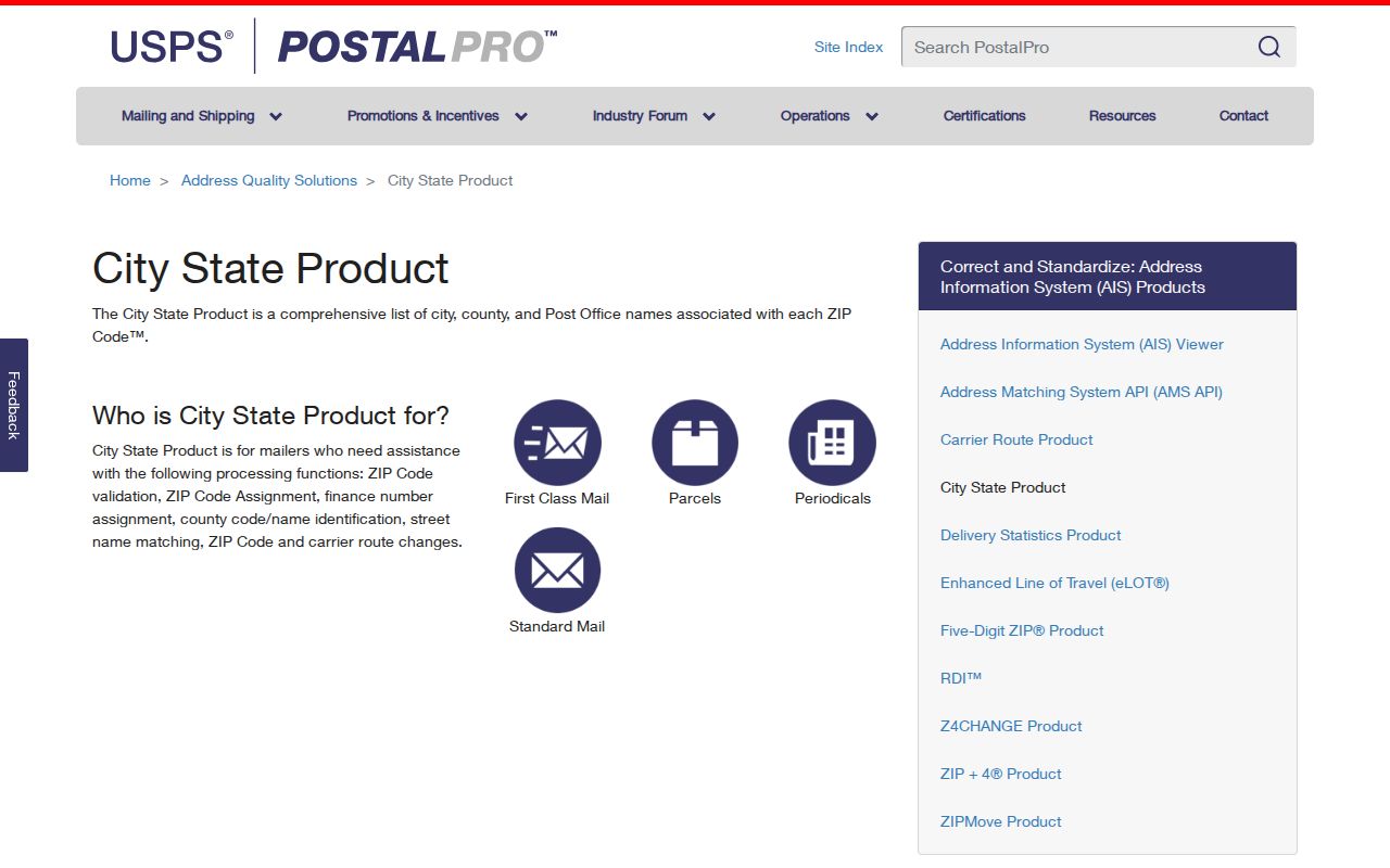 USPS City State Product source for Carbondale ZIP code relationships